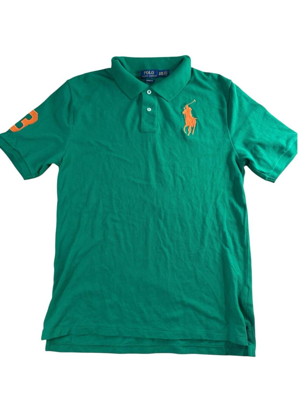 Polo Ralph Lauren Classic Fit Big Pony Green Polo Shirt Size XL 18-20